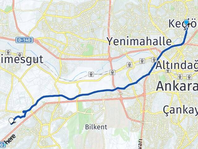 Kalaba Başkent Üniversitesi Arası Kaç Km - Yol Tarifi