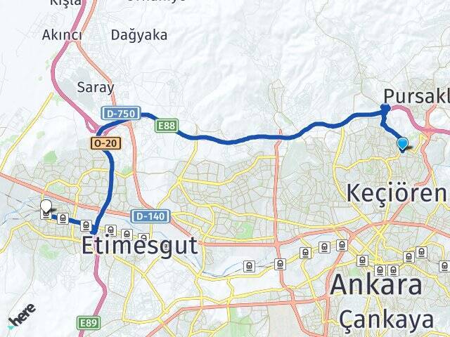 Köşk Sincan YHT Garı Arası Kaç Km - Yol Tarifi