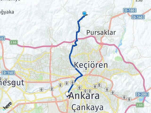 Kösrelik Ankara AŞTİ Otogarı Arası Kaç Km - Yol Tarifi