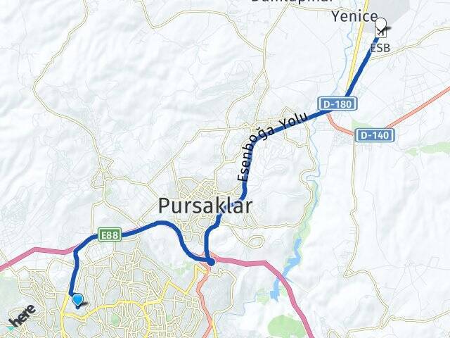 Yayla Esenboğa Havalimanı Arası Kaç Km - Yol Tarifi