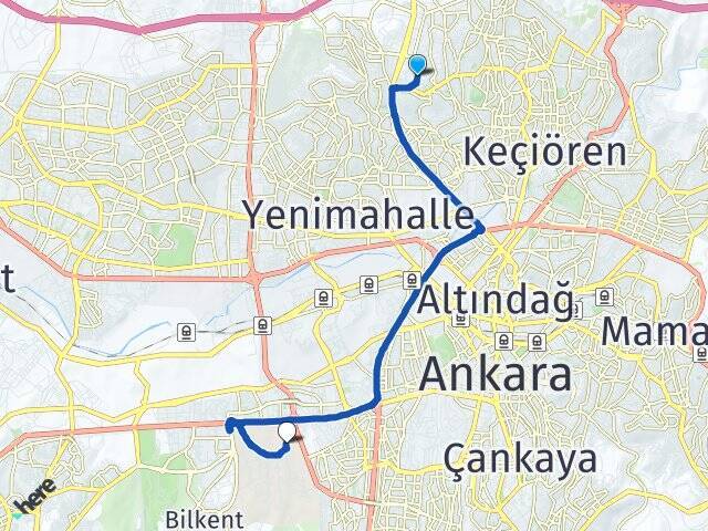 Yayla Orta Doğu Teknik Üniversitesi (ODTÜ) Arası Kaç Km - Yol Tarifi