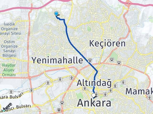 Yükseltepe Kızılay Arası Kaç Km - Yol Tarifi