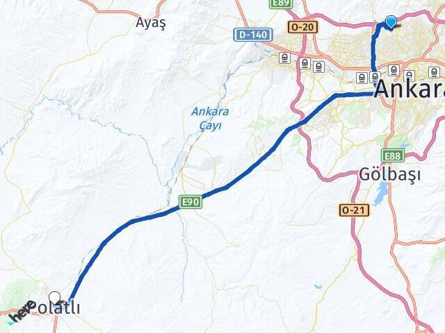 Yükseltepe Polatlı YHT Garı Arası Kaç Km - Yol Tarifi