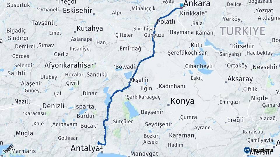 Ankara Kepez Arası Kaç Km - Yol Tarifi