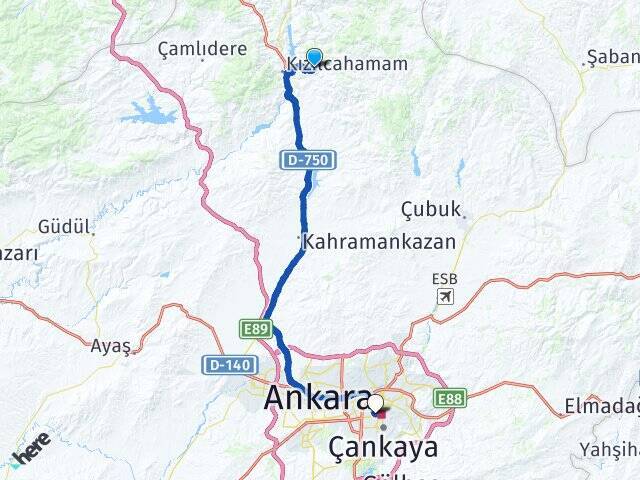 Akçakese Hacı Bayram Veli Üniversitesi Arası Kaç Km - Yol Tarifi