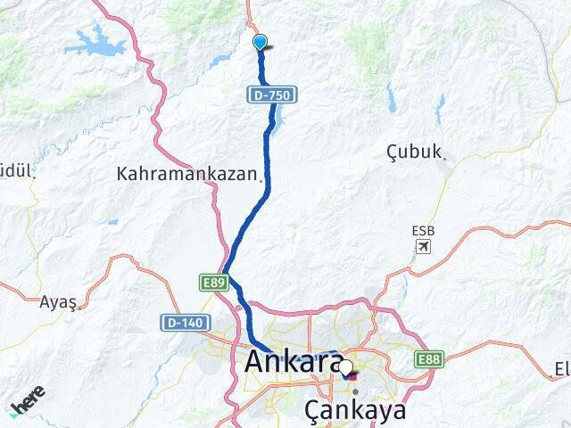 Akdoğan Hacı Bayram Veli Üniversitesi Arası Kaç Km - Yol Tarifi