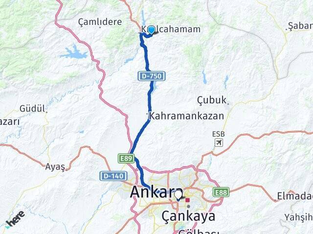 Aşağıçanlı Ankara AŞTİ Otogarı Arası Kaç Km - Yol Tarifi