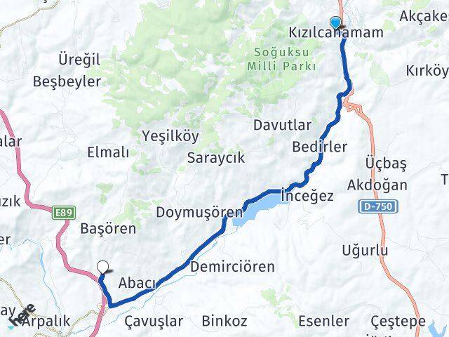 Ankara Kızılcahamam Bağören Kızılcahamam Arası Kaç Km - Yol Haritası