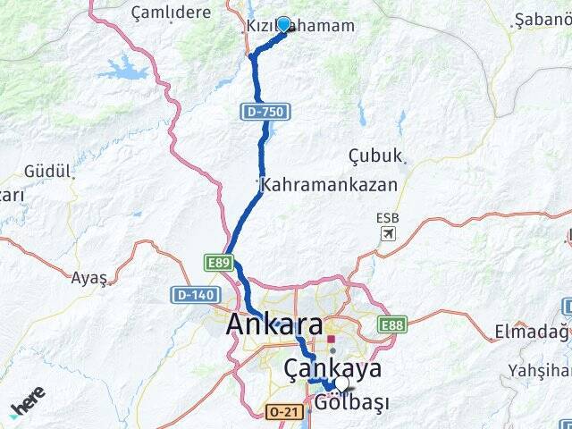 Bayır Yıldırım Beyazıt Üniversitesi Arası Kaç Km - Yol Tarifi