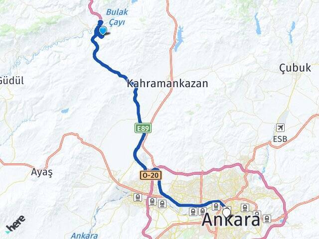Bezcikuzören Hacı Bayram Veli Üniversitesi Arası Kaç Km - Yol Tarifi