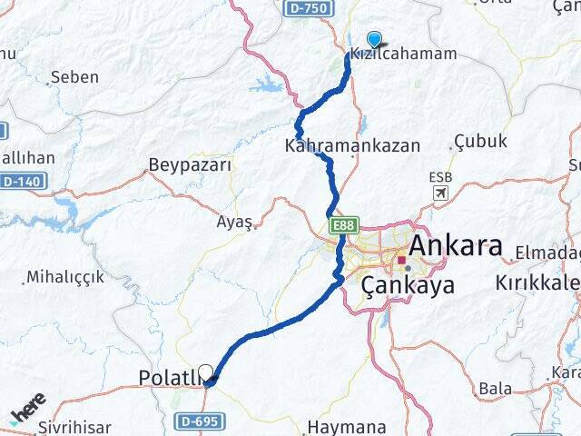 Çukurca Polatlı YHT Garı Arası Kaç Km - Yol Tarifi
