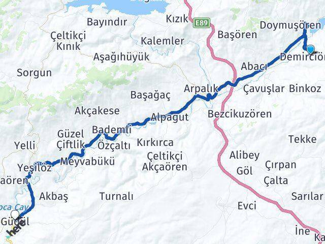 Demirciören Güdül Arası Kaç Km - Yol Tarifi