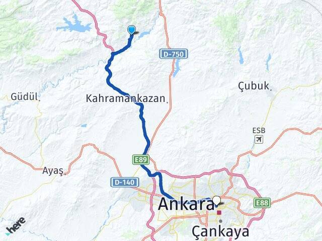 Doymuşören Ankara Tren Garı Arası Kaç Km - Yol Tarifi