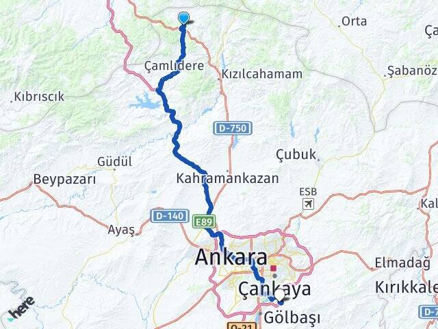 Gebeler Yıldırım Beyazıt Üniversitesi Arası Kaç Km - Yol Tarifi