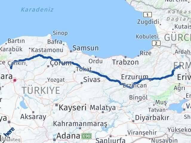 Ankara Kızılcahamam Kars Arası Kaç Km - Yol Haritası