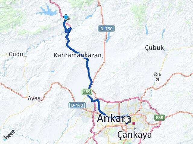 Kuşcuören Ankara AŞTİ Otogarı Arası Kaç Km - Yol Tarifi