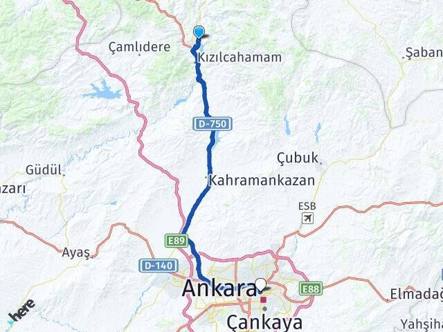 Oğlakcı Ankara Tren Garı Arası Kaç Km - Yol Tarifi