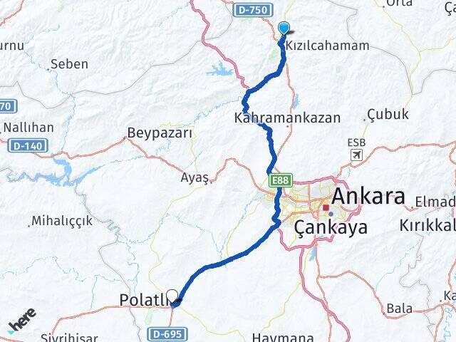 Oğlakcı Polatlı YHT Garı Arası Kaç Km - Yol Tarifi