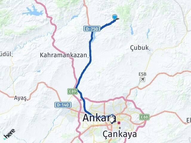 Otacı Ankara AŞTİ Otogarı Arası Kaç Km - Yol Tarifi
