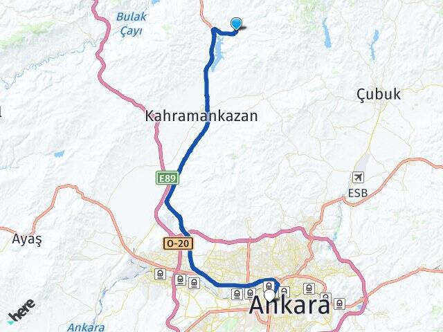 Pazar Ankara AŞTİ Otogarı Arası Kaç Km - Yol Tarifi