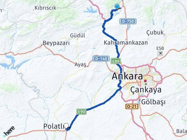 Sazak Polatlı YHT Garı Arası Kaç Km - Yol Tarifi