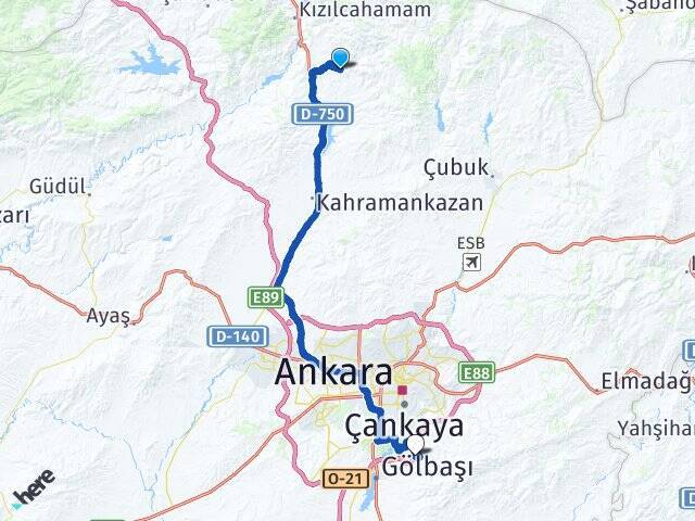 Taşlıca Yıldırım Beyazıt Üniversitesi Arası Kaç Km - Yol Tarifi