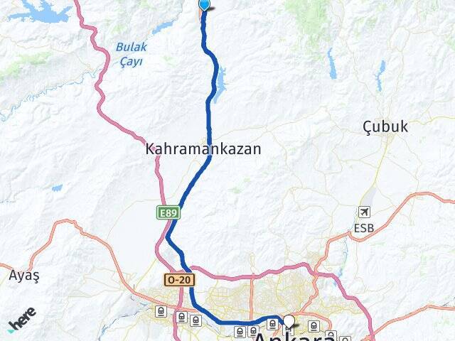 Üçbaş Ankara Tren Garı Arası Kaç Km - Yol Tarifi