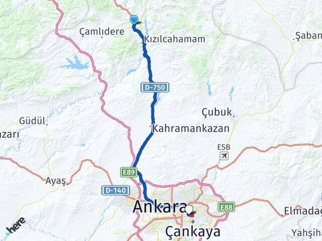 Yanık Hacı Bayram Veli Üniversitesi Arası Kaç Km - Yol Tarifi
