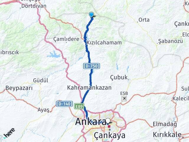 Yukarıçanlı Ankara Tren Garı Arası Kaç Km - Yol Tarifi