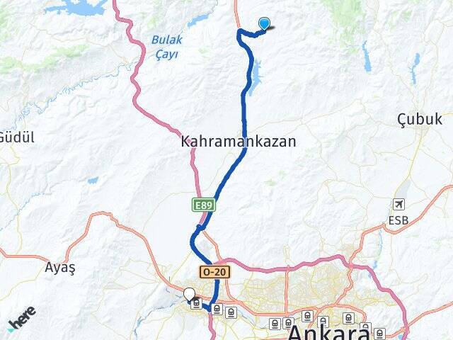 Yukarıkaraören Sincan YHT Garı Arası Kaç Km - Yol Tarifi