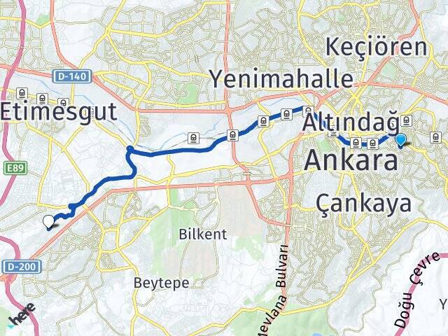 Abidinpaşa Başkent Üniversitesi Arası Kaç Km - Yol Tarifi