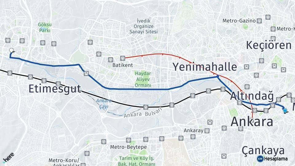 Abidinpaşa Eryaman Arası Kaç Km - Yol Tarifi