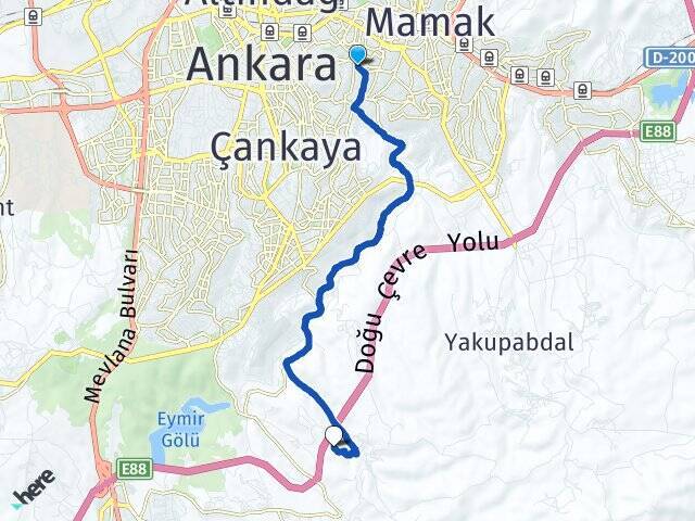 Akdere Yıldırım Beyazıt Üniversitesi Arası Kaç Km - Yol Tarifi