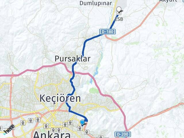 Altıağaç Esenboğa Havalimanı Arası Kaç Km - Yol Tarifi