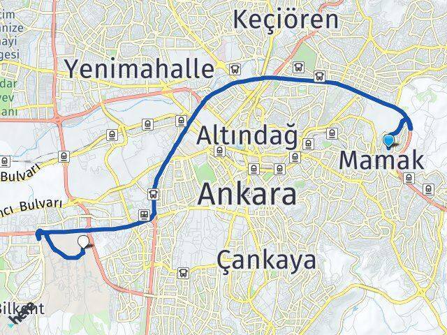 Altıağaç Orta Doğu Teknik Üniversitesi (ODTÜ) Arası Kaç Km - Yol Tarifi