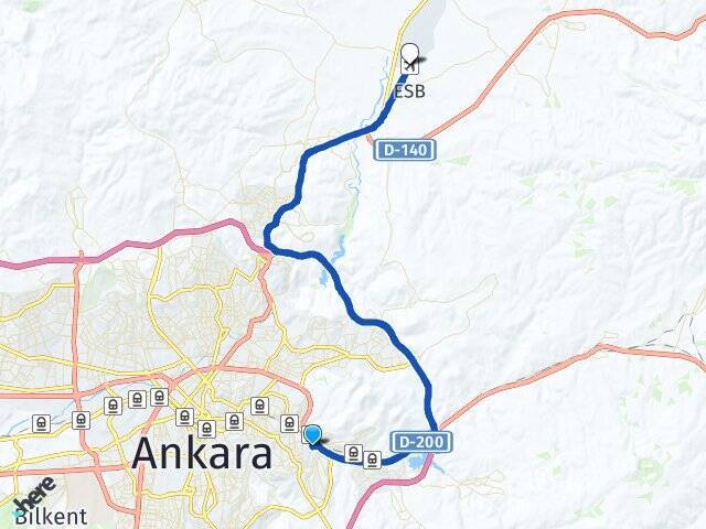 Dutluk Esenboğa Havalimanı Arası Kaç Km - Yol Tarifi