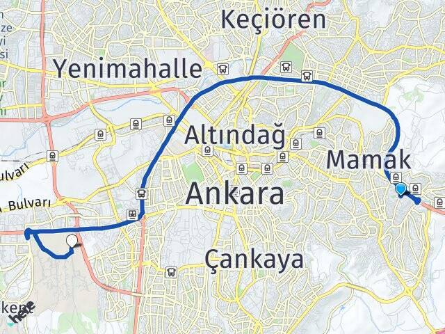 Dutluk Orta Doğu Teknik Üniversitesi (ODTÜ) Arası Kaç Km - Yol Tarifi