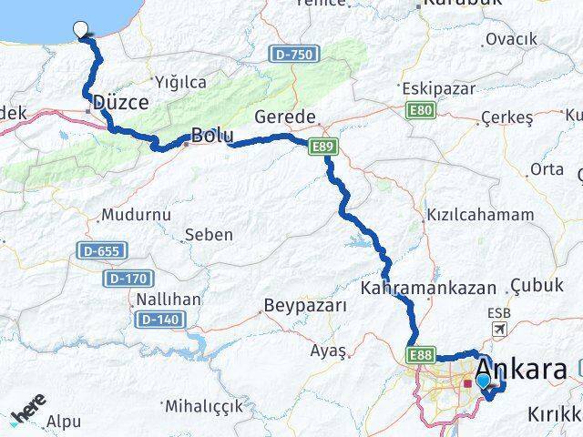Ege Akçakoca Arası Kaç Km - Yol Tarifi