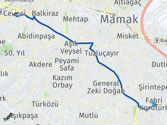Fahri Korutürk Cebeci Arası Kaç Km - Yol Tarifi
