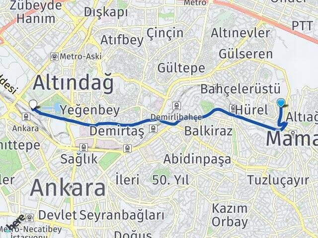 Harman Ankara Tren Garı Arası Kaç Km - Yol Tarifi