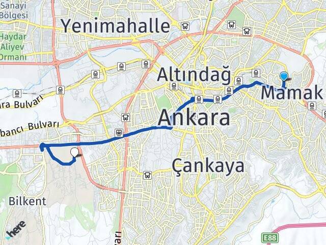 Harman Orta Doğu Teknik Üniversitesi (ODTÜ) Arası Kaç Km - Yol Tarifi