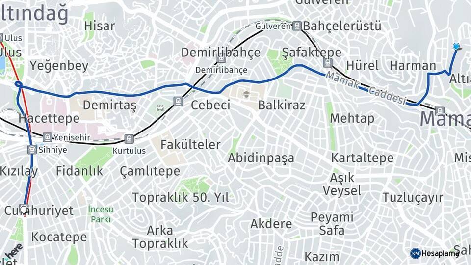 Hüseyingazi Ankara Arası Kaç Km - Yol Tarifi