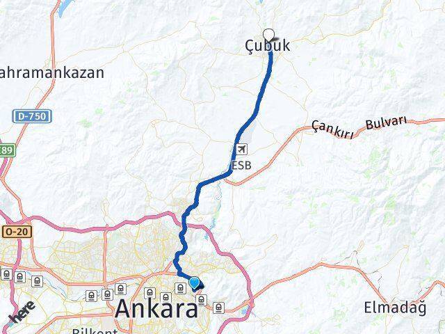 Hüseyingazi Çubuk Arası Kaç Km - Yol Tarifi