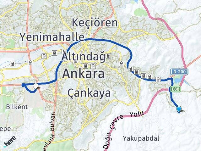 Kıbrısköy Orta Doğu Teknik Üniversitesi (ODTÜ) Arası Kaç Km - Yol Tarifi