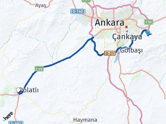 Kıbrısköy Polatlı YHT Garı Arası Kaç Km - Yol Tarifi