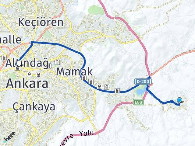 Kutludüğün Ankara Tren Garı Arası Kaç Km - Yol Tarifi