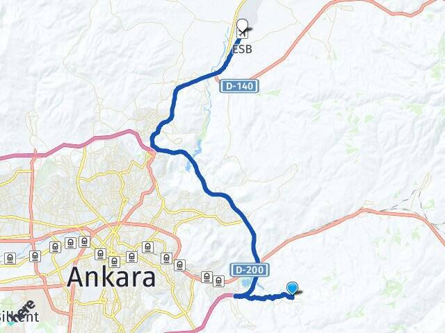 Kutludüğün Esenboğa Havalimanı Arası Kaç Km - Yol Tarifi