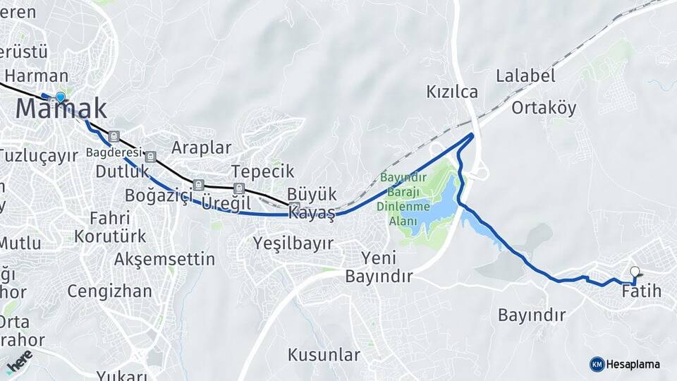 Ankara Mamak Kutludüğün Mamak Arası Kaç Km - Yol Haritası