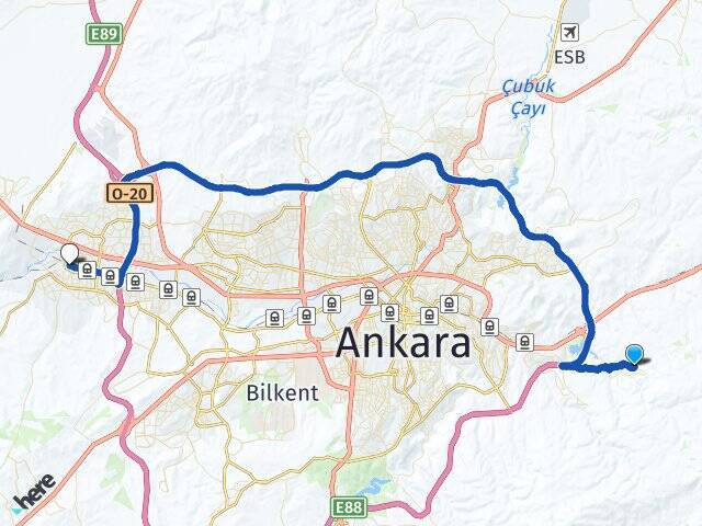 Kutludüğün Sincan YHT Garı Arası Kaç Km - Yol Tarifi