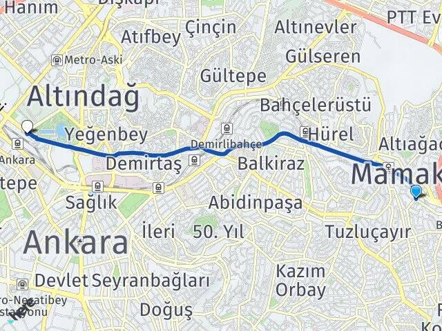 Misket Ankara Tren Garı Arası Kaç Km - Yol Tarifi